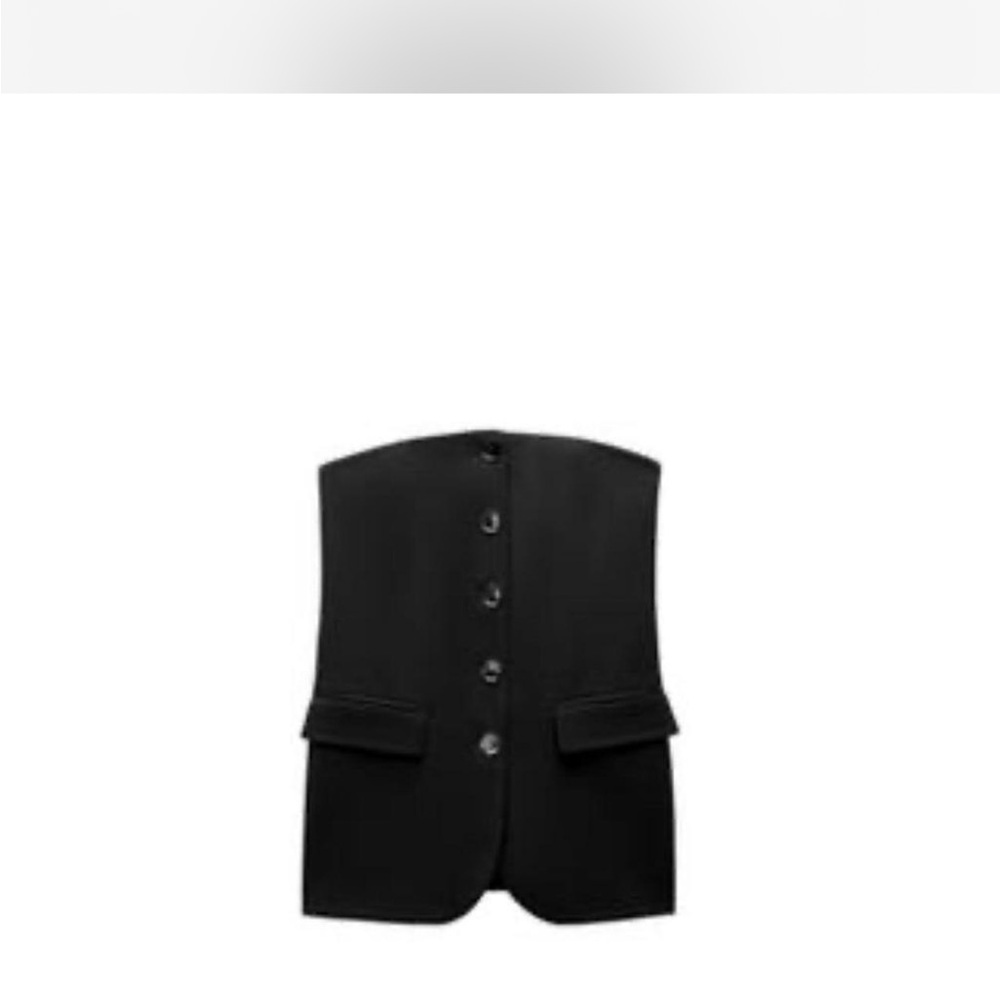 Zara Black Button-Up Blouse